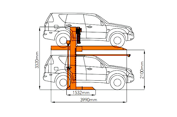 plano del elevador lateral